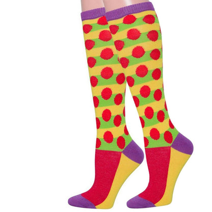 Stand Out with Women's Green Knee High Socks: Rock the Red Polka Dot Trend!