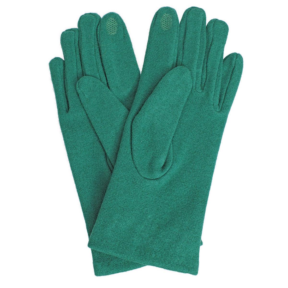 Stay chic and cozy this winter with our Green Pearl-Embellished Women's Gloves