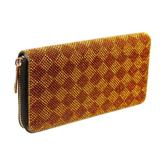 Stay Organized and Fashionable with a Diamond Pattern Zipper Wallet