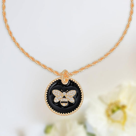 Stunning Black Gold Bee Necklace - Shop Fashion Jewelry Now