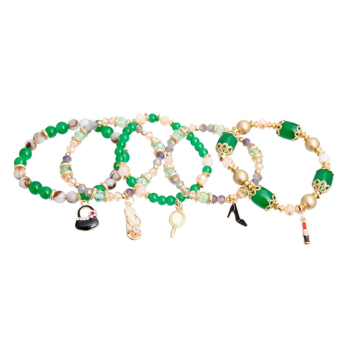 Stylish Green Bead Fashion Charm Bracelets - Add Color to Your Outfit