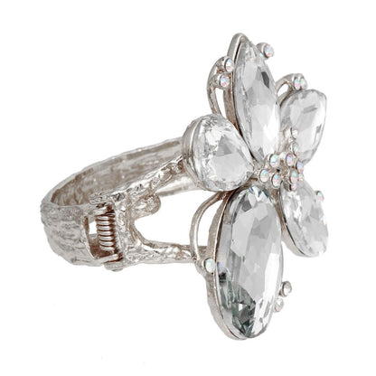 Transform Your Look with a Stunning Silver/Clear Flower Bracelet