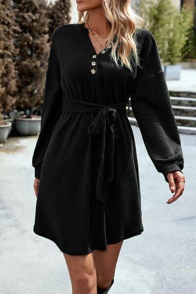 Turn Heads with a Fashionable Button Detail Mini Dress