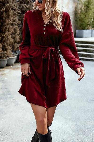 Turn Heads with a Fashionable Button Detail Mini Dress