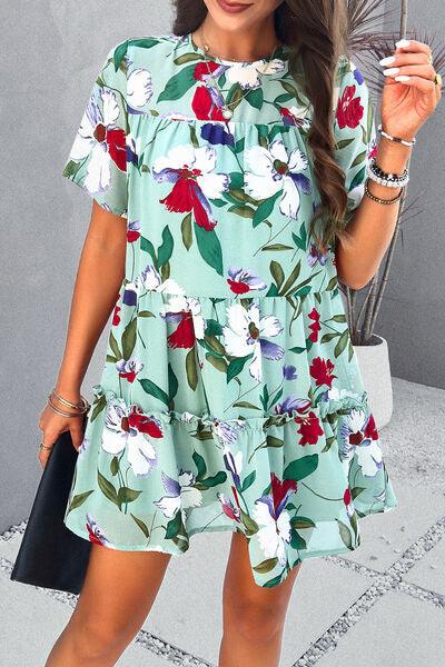 Turn Heads with a Stunning Printed Tiered Mini Dress This Season