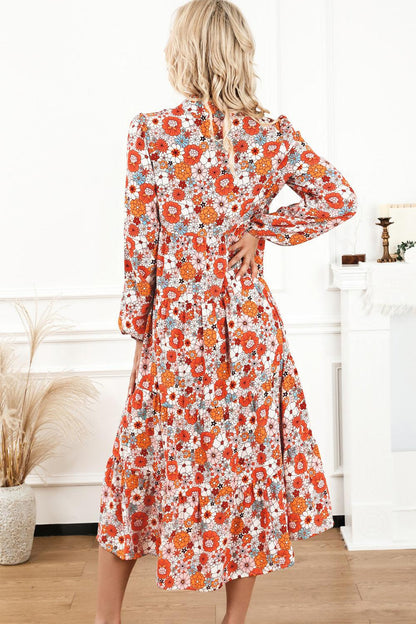 Upgrade Your Wardrobe with a Floral Notched Neck Dress