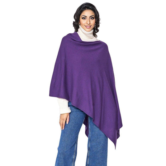 Upgrade your wardrobe with our Chic Purple Scarf Poncho Wrap