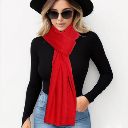 Upgrade your wardrobe with our Chic Red Scarf Poncho Wrap