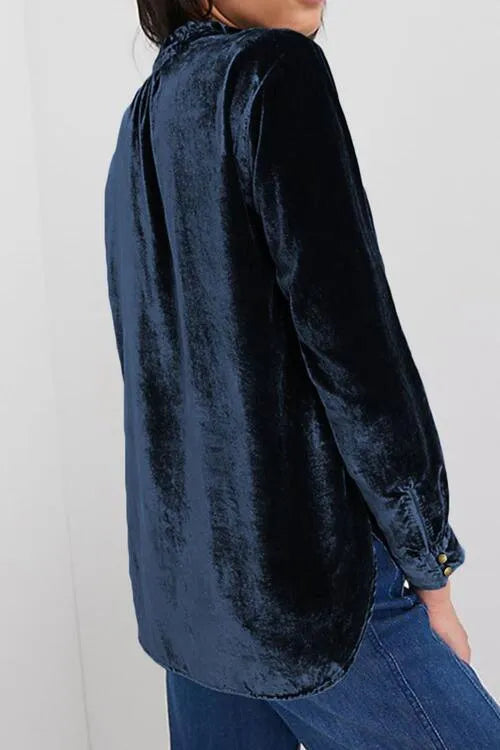 Velvet Vixen: Notched Neck Blouse Ready to Wow!