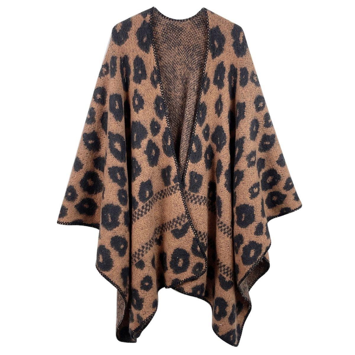 Versatile Leopard Print Kimono Cardigan Brown-black: Unleash Your Wild Side