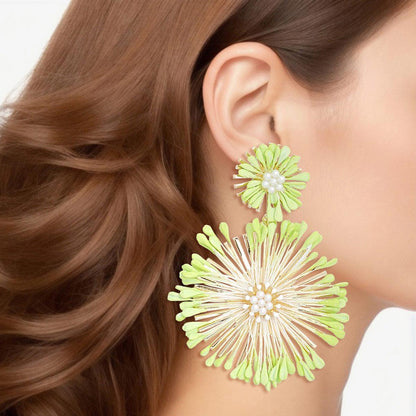 Why You'll Love Our Green Flower Dangle Earrings – Find Out!