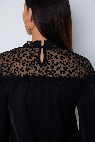 Wild & Chic: Leopard Print Blouse with Flounce Sleeves