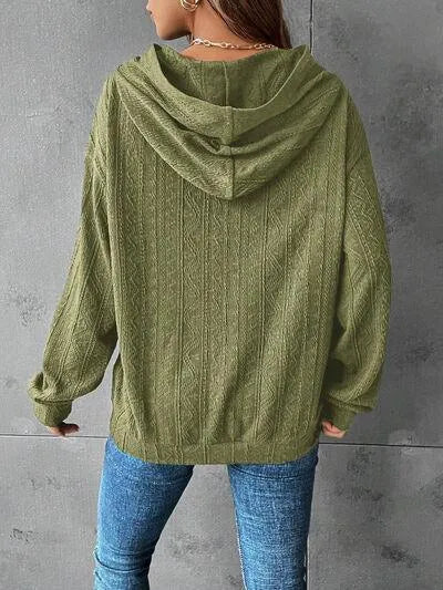 Women's Dropped Shoulder Hoodie: Comfy & Stylish Texture