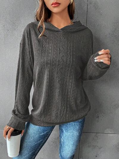Women's Dropped Shoulder Hoodie: Comfy & Stylish Texture