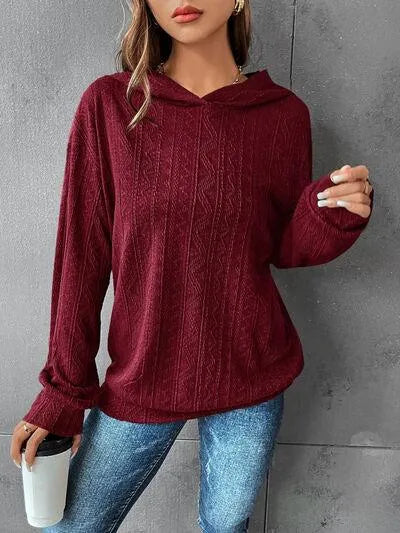 Women's Dropped Shoulder Hoodie: Comfy & Stylish Texture