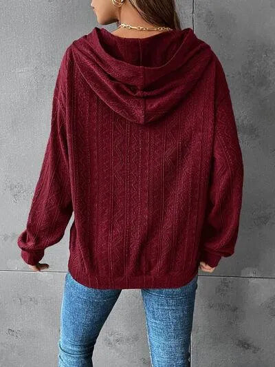 Women's Dropped Shoulder Hoodie: Comfy & Stylish Texture