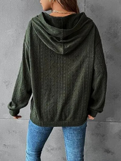 Women's Dropped Shoulder Hoodie: Comfy & Stylish Texture