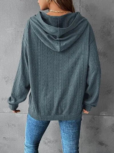 Women's Dropped Shoulder Hoodie: Comfy & Stylish Texture