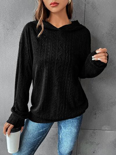 Women's Dropped Shoulder Hoodie: Comfy & Stylish Texture