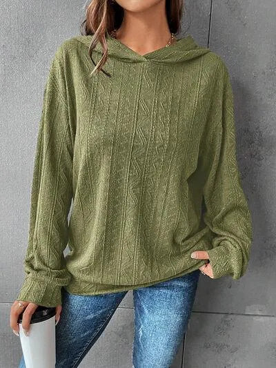 Women's Dropped Shoulder Hoodie: Comfy & Stylish Texture