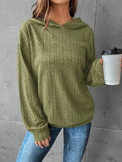 Women's Dropped Shoulder Hoodie: Comfy & Stylish Texture