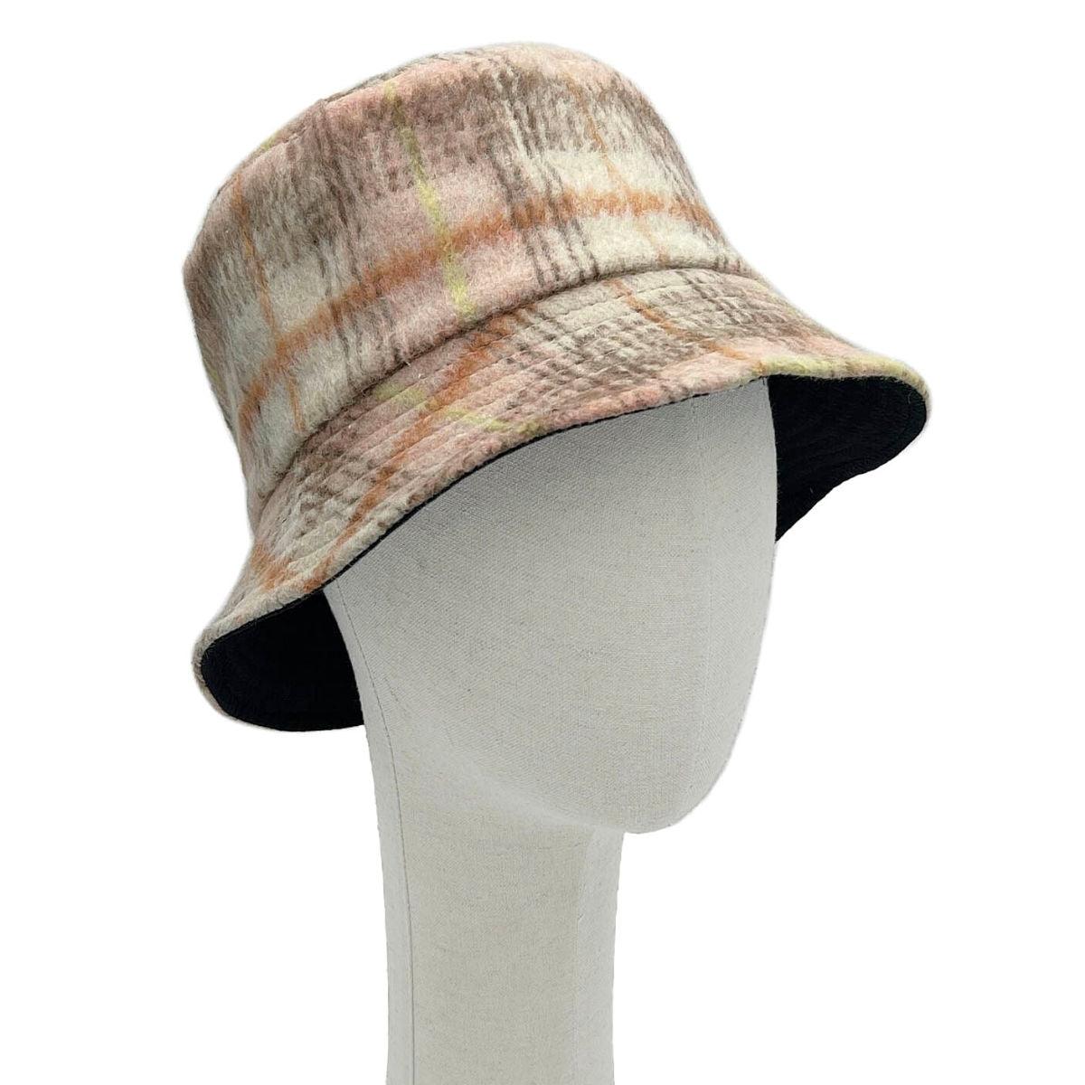 Women's Plaid Bucket Hat Pink/Multi Fashionable and On-Trend